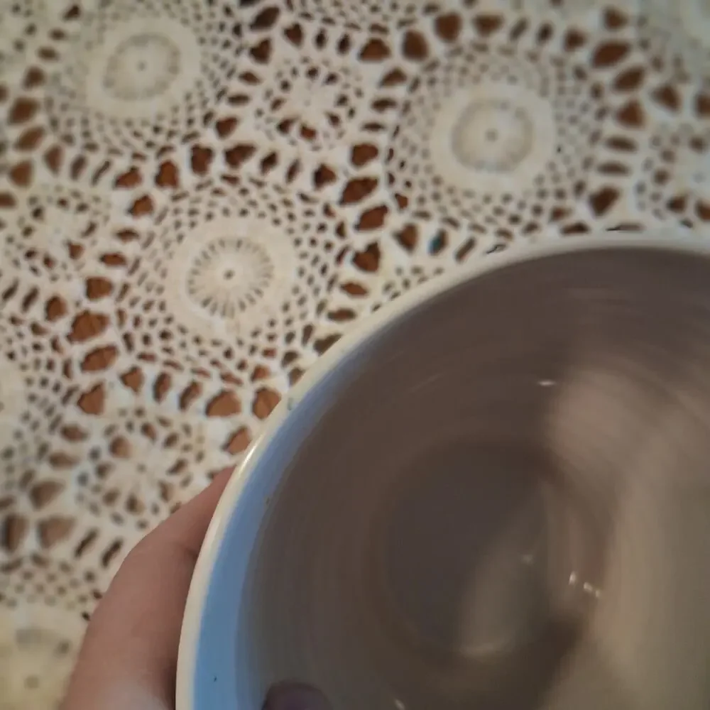 Anthropologie mug unicorn birds cream green coffee tea